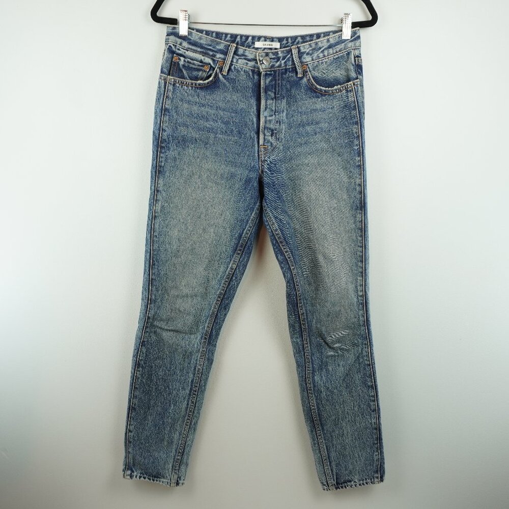 GRLFRND Karolina Ride It Tapered Leg High Rise Button Fly Jeans Size 28